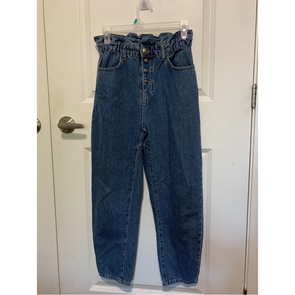 Zara size 4 paperbag mom style jeans